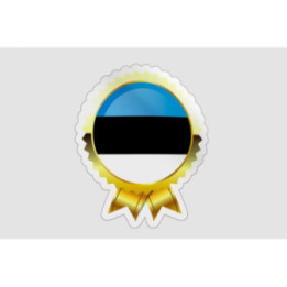 Estonia Flag Badge Style 3 - DecalsHouse