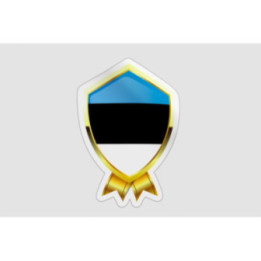 Estonia Flag Badge Style 4 - DecalsHouse