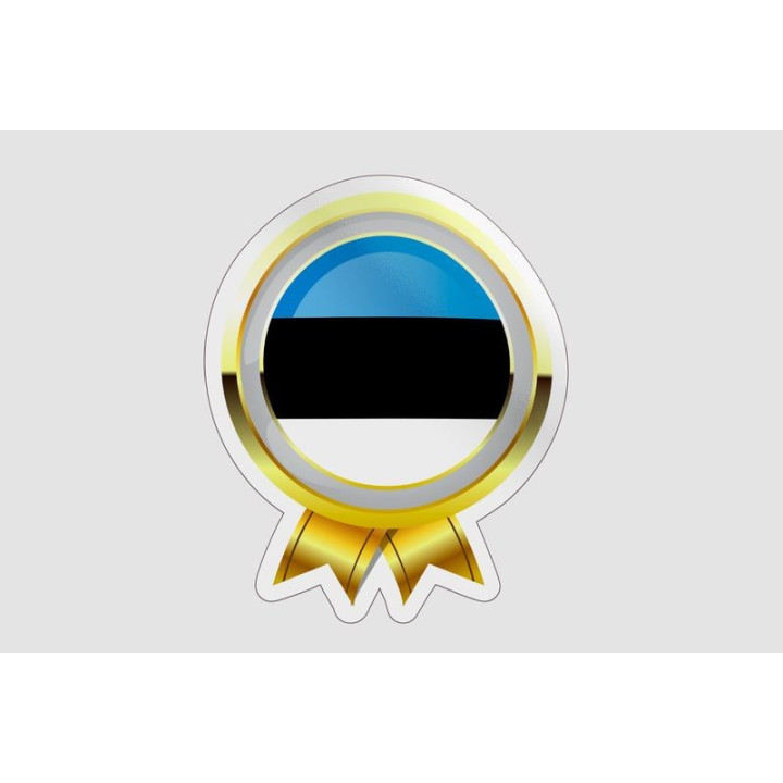 Estonia Flag Badge Style 9 - DecalsHouse