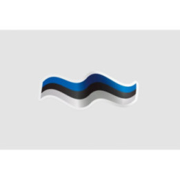 Estonia Flag Ribbon Style 6 - DecalsHouse