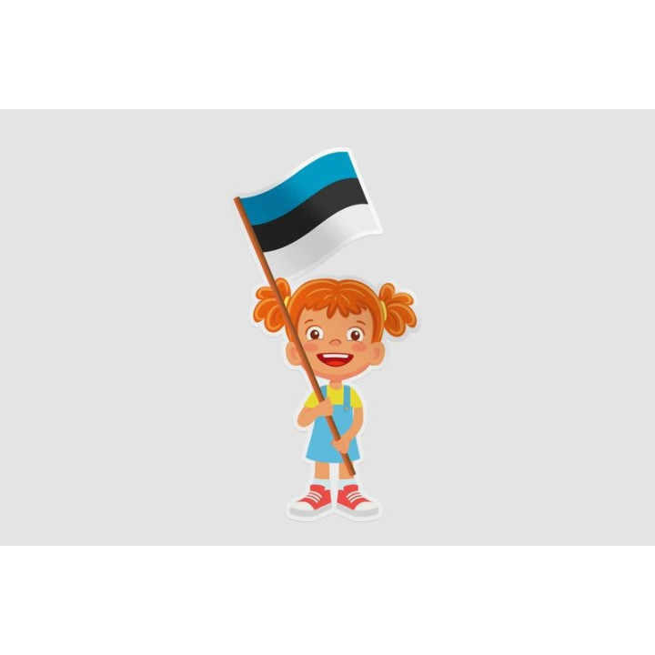Estonia Girl Flag Style 2 - DecalsHouse
