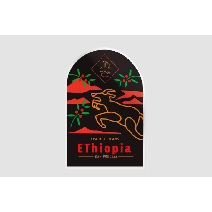 Ethiopia Coffee Label Style 2 - DecalsHouse
