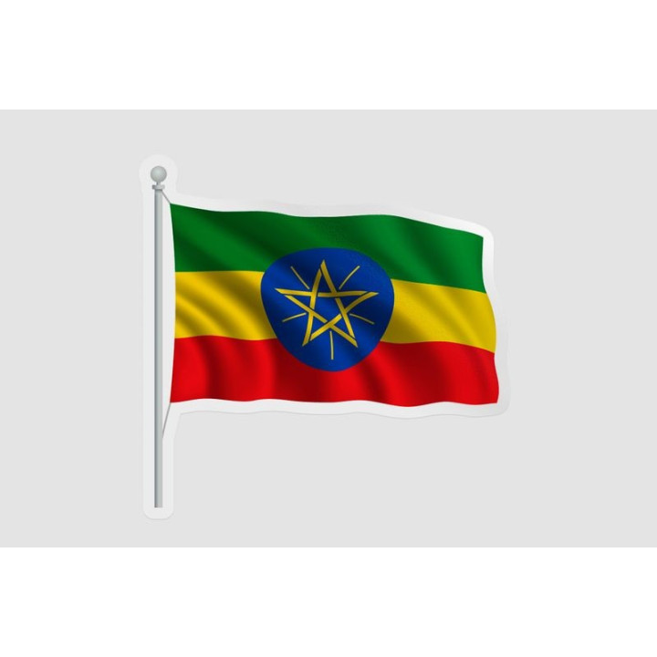 Ethiopia Flag Pole Style 3 - DecalsHouse