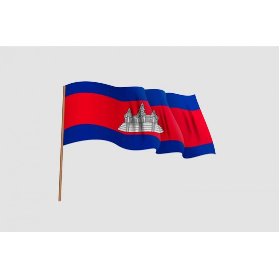 Cambodia Flag Style 2 Sticker