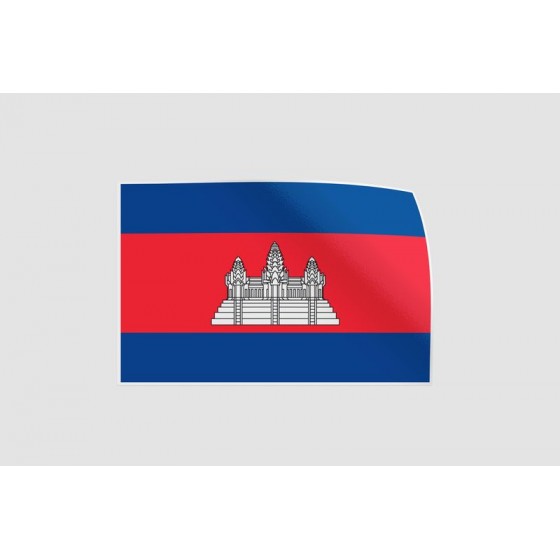 Cambodia Flag Style 3 Sticker