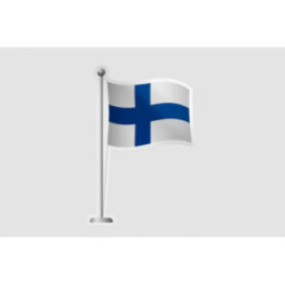 Finland Flag Pole Style 2 - DecalsHouse