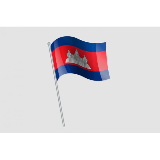 Cambodia Flag Style 5 Sticker