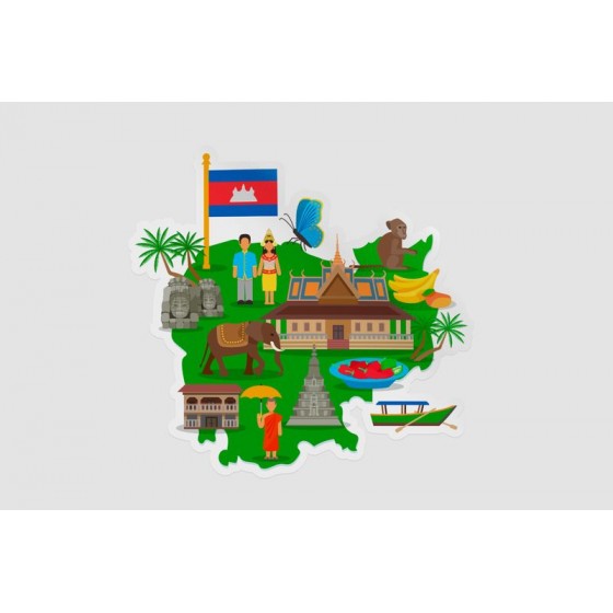 Cambodia Map Sticker