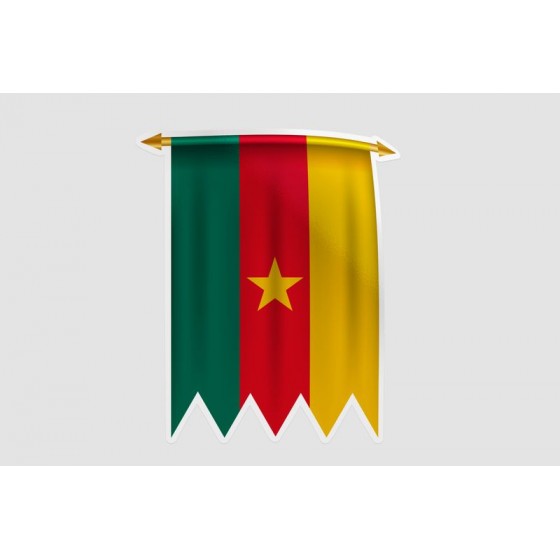 Cameroon Flag Style 24 Sticker