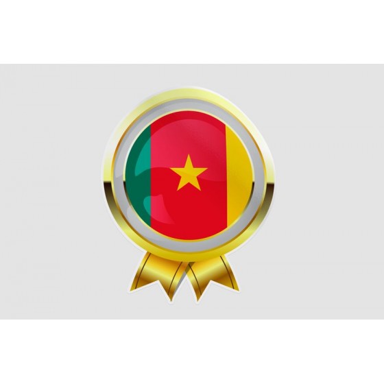 Cameroon Flag Style 4 Sticker