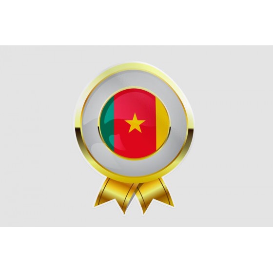 Cameroon Flag Style 5 Sticker