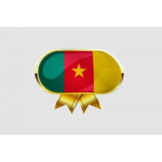 Cameroon Flag Style 6 Sticker