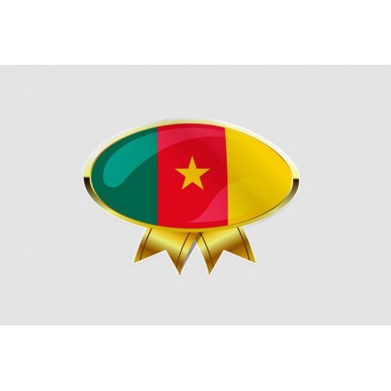 Cameroon Flag Style 7 Sticker