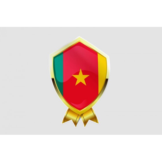 Cameroon Flag Style 8 Sticker