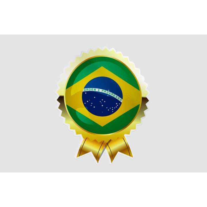 Flag Badge Of Brazil Style 2 Sticker - DecalsHouse