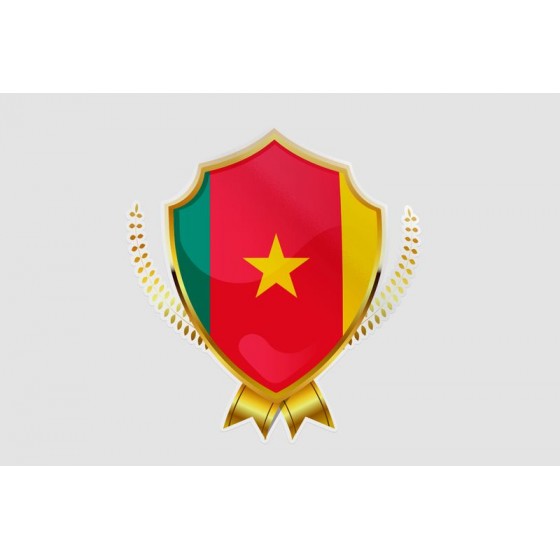 Cameroon Flag Style 9 Sticker