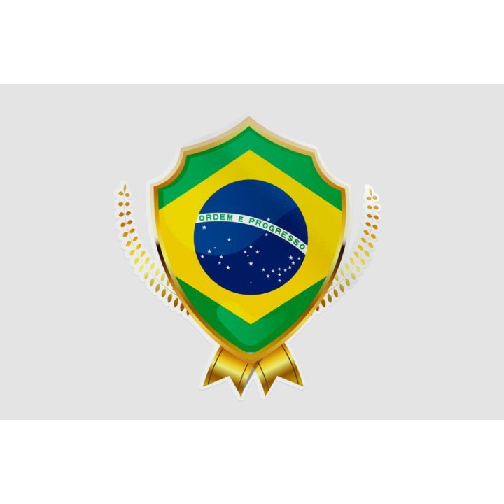 Flag Badge Of Brazil Style 9 Sticker - DecalsHouse