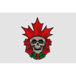 Flag Canada Logo Sugar Skull Sticker - DecalsHouse
