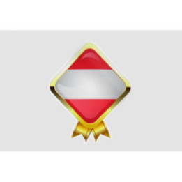 Flag Of Austria Badge Type Sticker - DecalsHouse