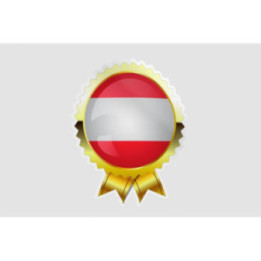 Flag Of Austria Badge Type Style 2 Sticker - DecalsHouse