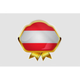 Flag Of Austria Badge Type Style 3 Sticker - DecalsHouse
