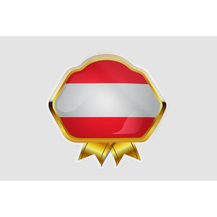 Flag Of Austria Badge Type Style 3 Sticker - DecalsHouse