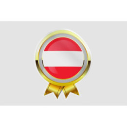 Flag Of Austria Badge Type Style 4 Sticker - DecalsHouse