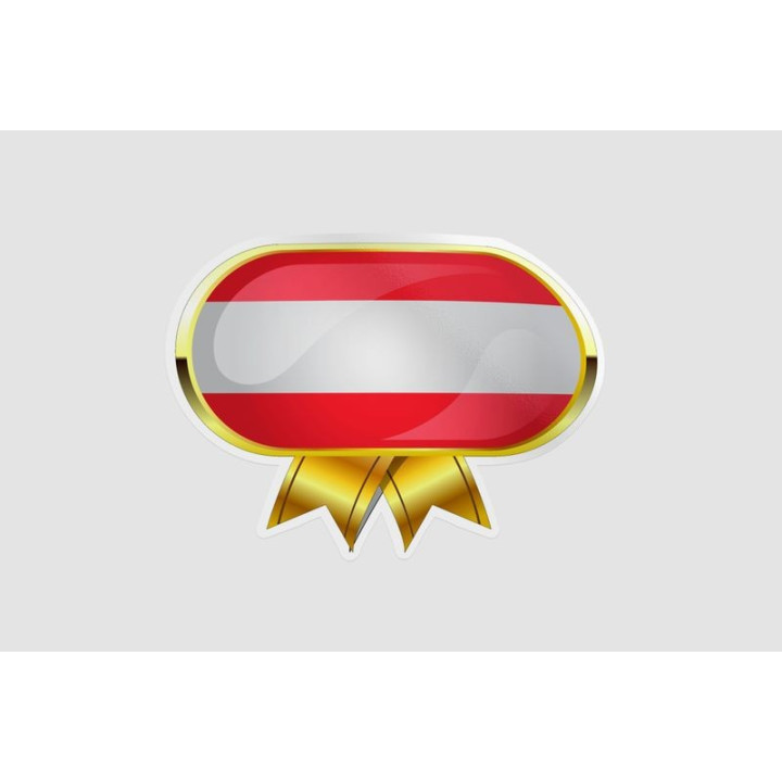 Flag Of Austria Badge Type Style 5 Sticker - DecalsHouse