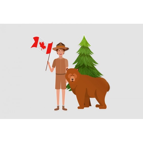 Canada Bear And Ranger Sticker