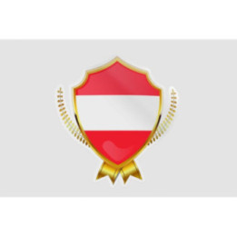 Flag Of Austria Badge Type Style 9 Sticker - DecalsHouse