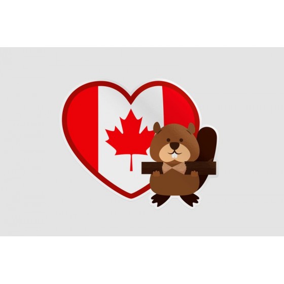Canada Flag With Beaver...