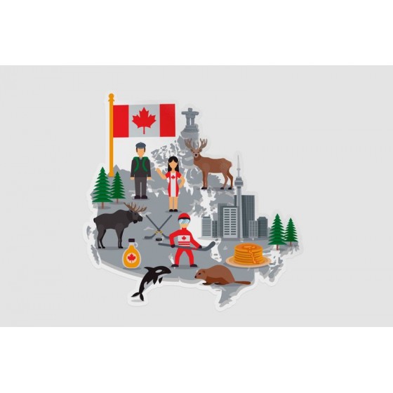 Canada Map Style 3 Sticker