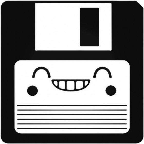 Diskette Smile Decal Sticker