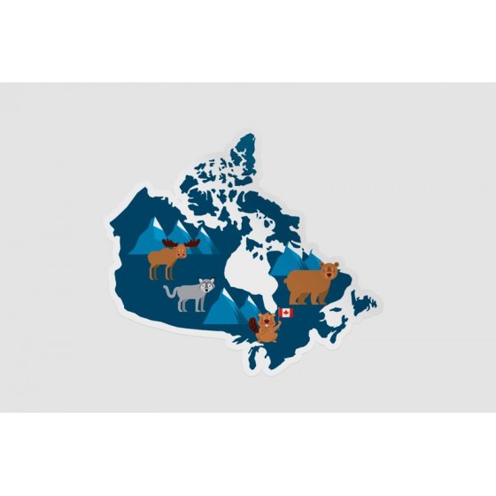 Canada Map Style 7 Sticker