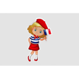 France Flag Girl Style 3 - DecalsHouse