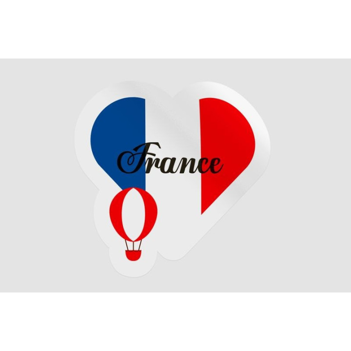 France Flag Heart Style 6 - DecalsHouse