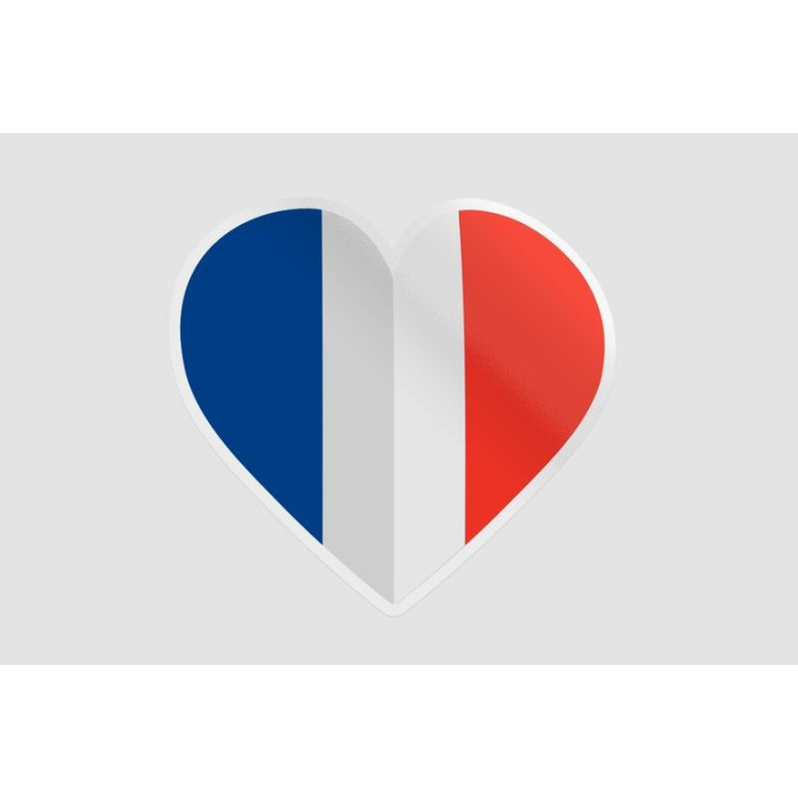 France Flag Heart - DecalsHouse