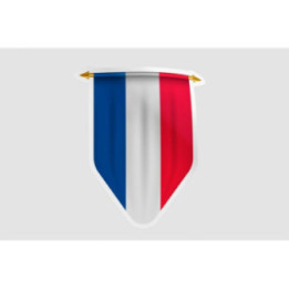 France Flag Pennant Style 6 Bce - DecalsHouse