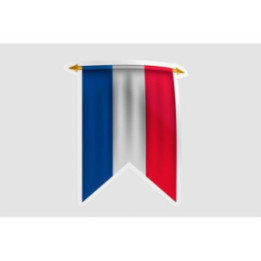 France Flag Pennant Style 7 Bce - DecalsHouse