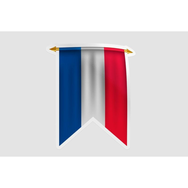 France Flag Pennant Style 7 Bce - DecalsHouse