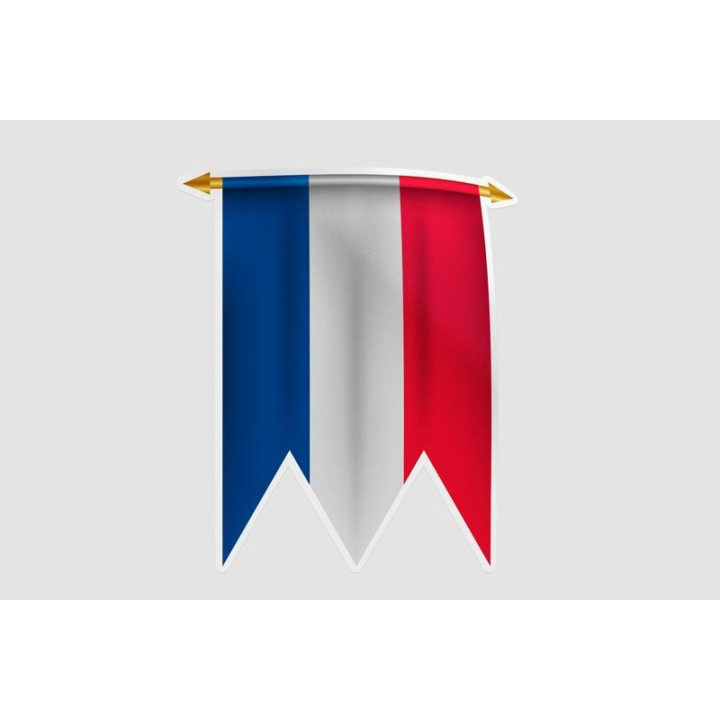France Flag Pennant Style 9 - DecalsHouse