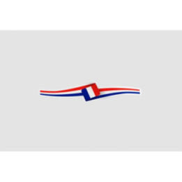 France Flag Ribbon Style 3 - DecalsHouse