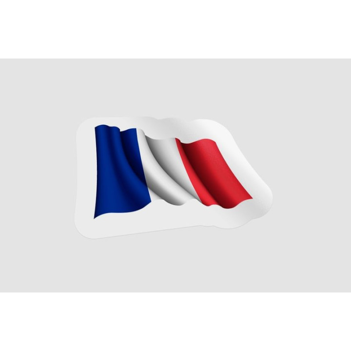 France Flag Waving Style 14 - DecalsHouse