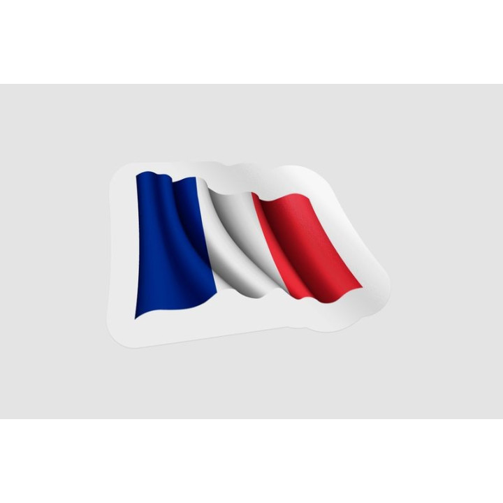France Flag Waving Style 15 - DecalsHouse