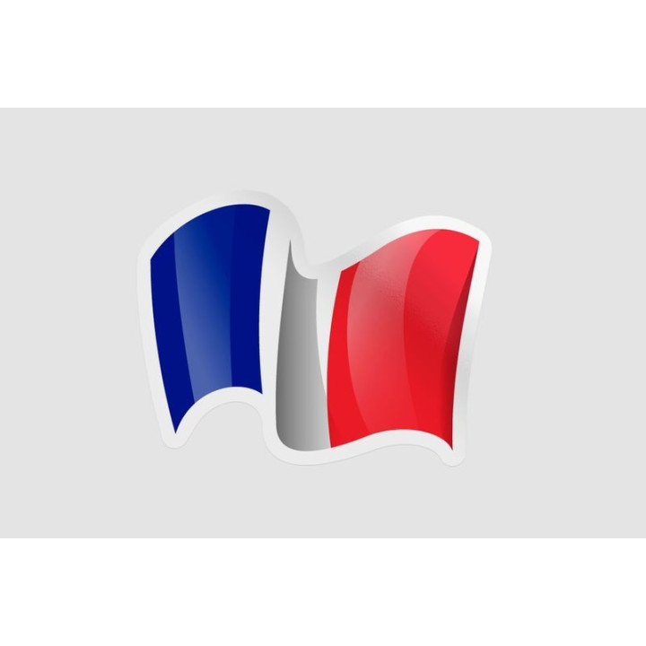 France Flag Waving Style 8 - DecalsHouse