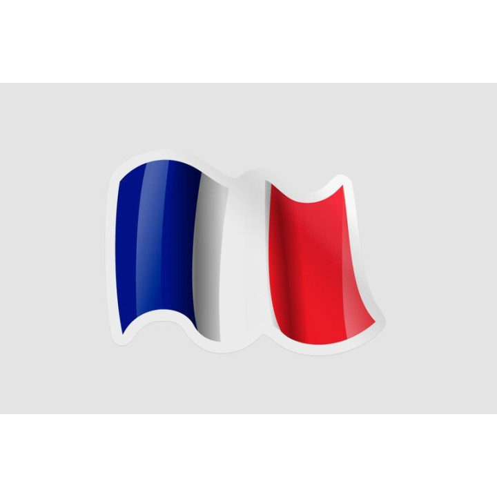 France Flag Waving Style 9 - DecalsHouse