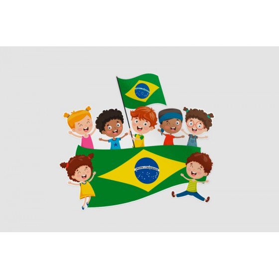 Children Holding Brazil...