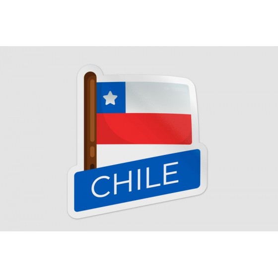 Chile Flag Style 2 Sticker