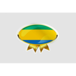 Gabon Flag Badge Style 2 - DecalsHouse