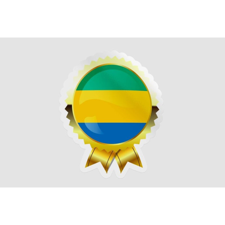 Gabon Flag Badge Style 3 - DecalsHouse